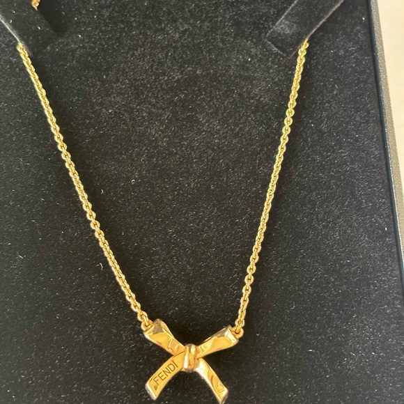 Fendi Gold-Tone Bow Necklace - Picture 6 of 9